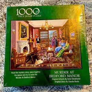 Bits and Pieces MURDER AT BEDFORD MANOR 1000 Piece Mystery Jigsaw Puzzle SEALED